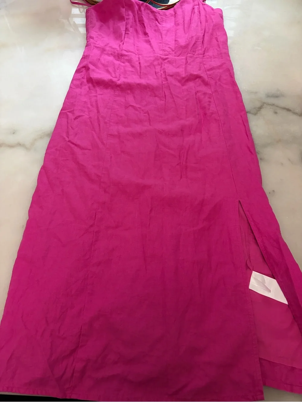J. Crew Bright Fuchsia Maxi Skirt with Side Slit